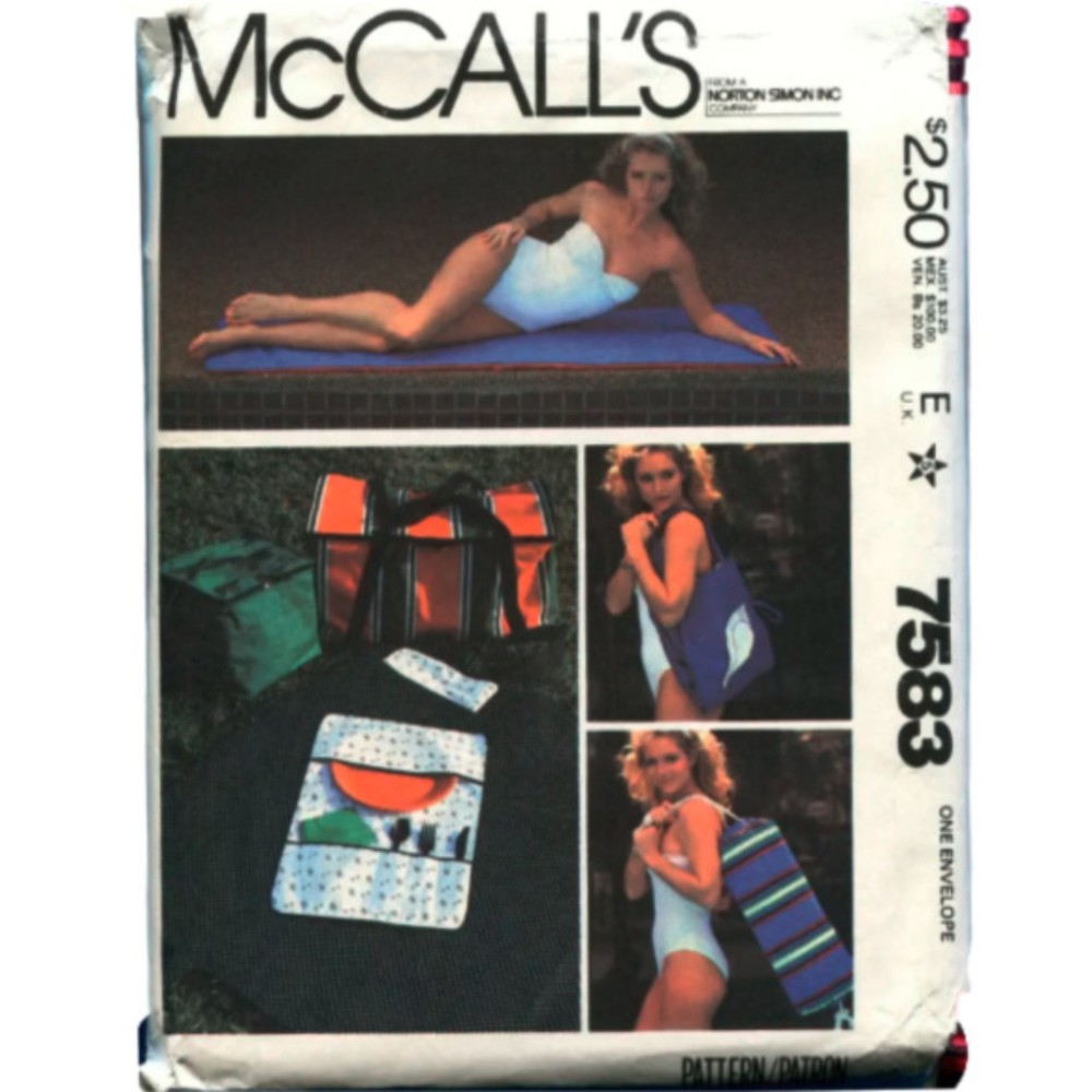 Vintage - McCall's 7583 - Exercise or Beach Mat - Picnic Bags & Kits - Table Mat